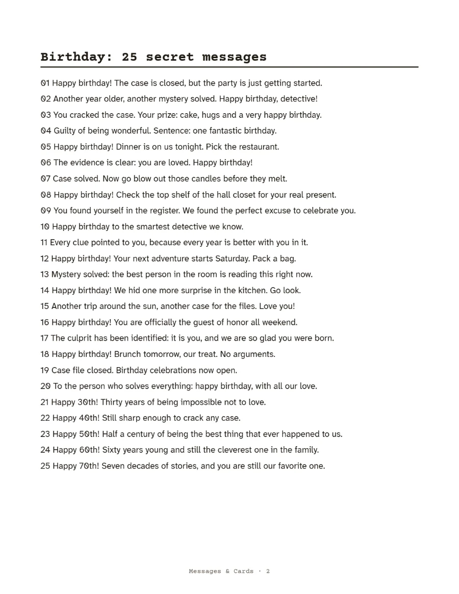 Secret message ideas