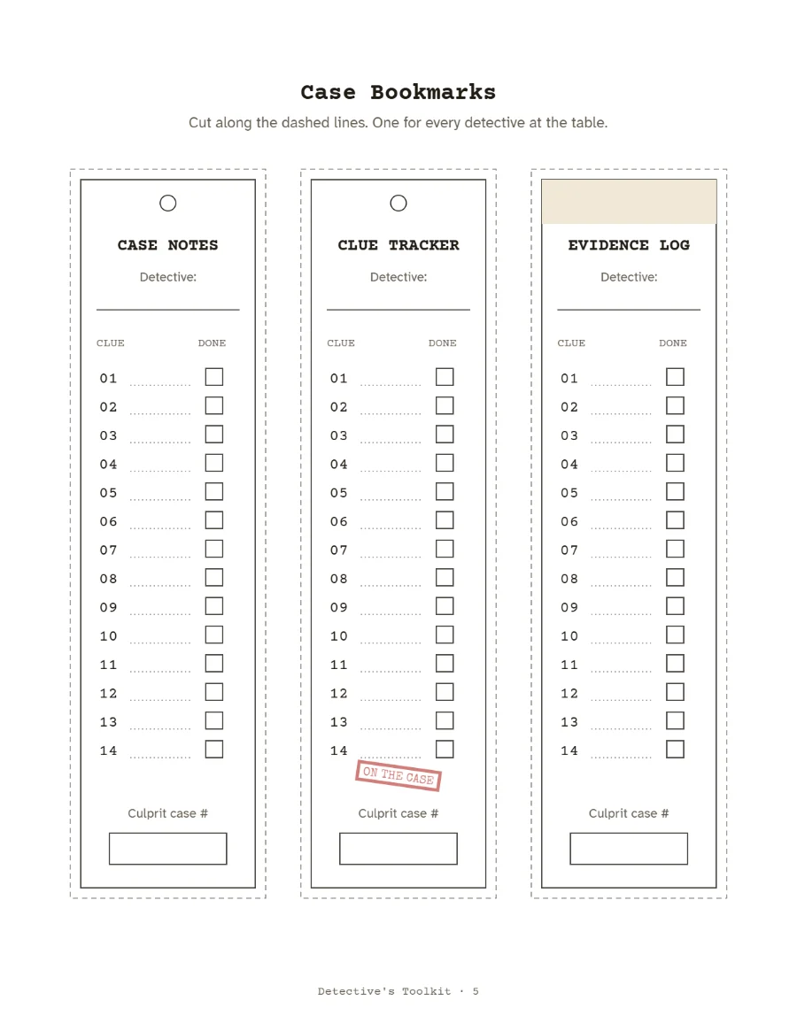 Case bookmarks