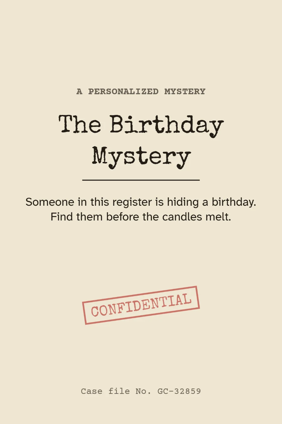 Cover: The Birthday Mystery