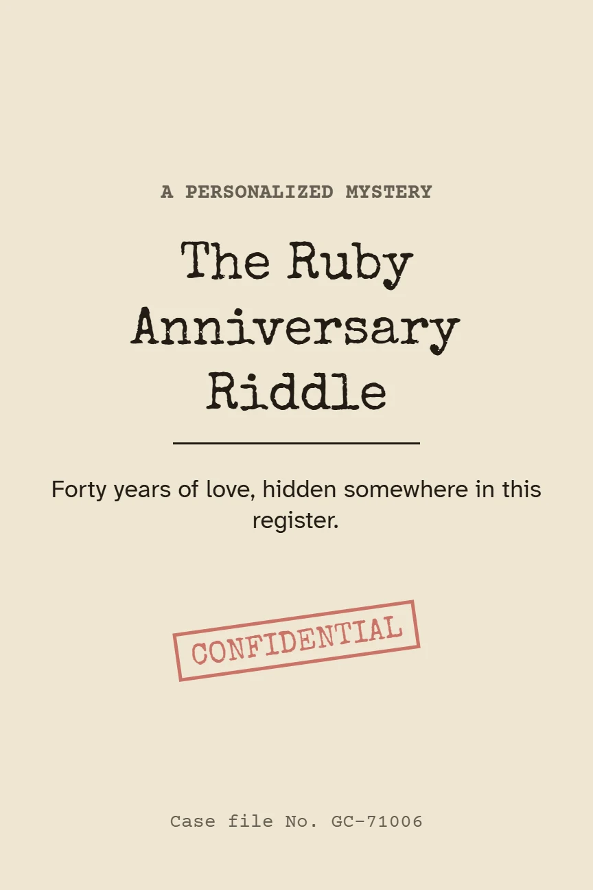 Cover: The Ruby Anniversary Riddle