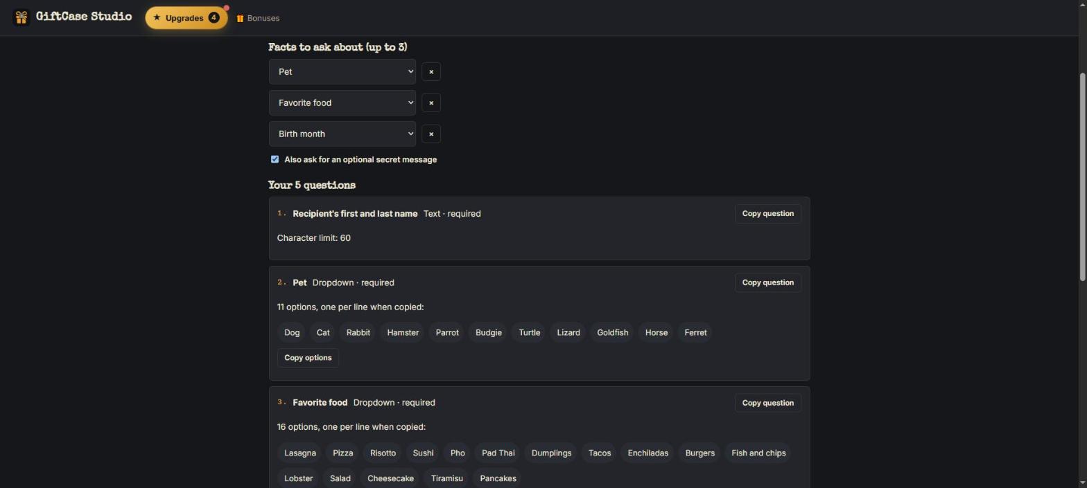 Dropdown options ready to copy