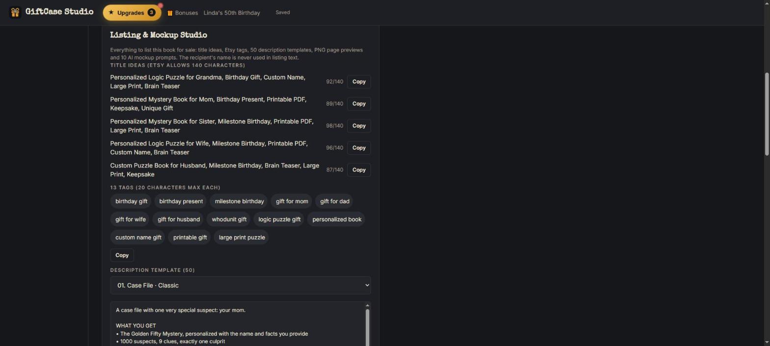 Title ideas and 13 tags in the Listing and Mockup Studio