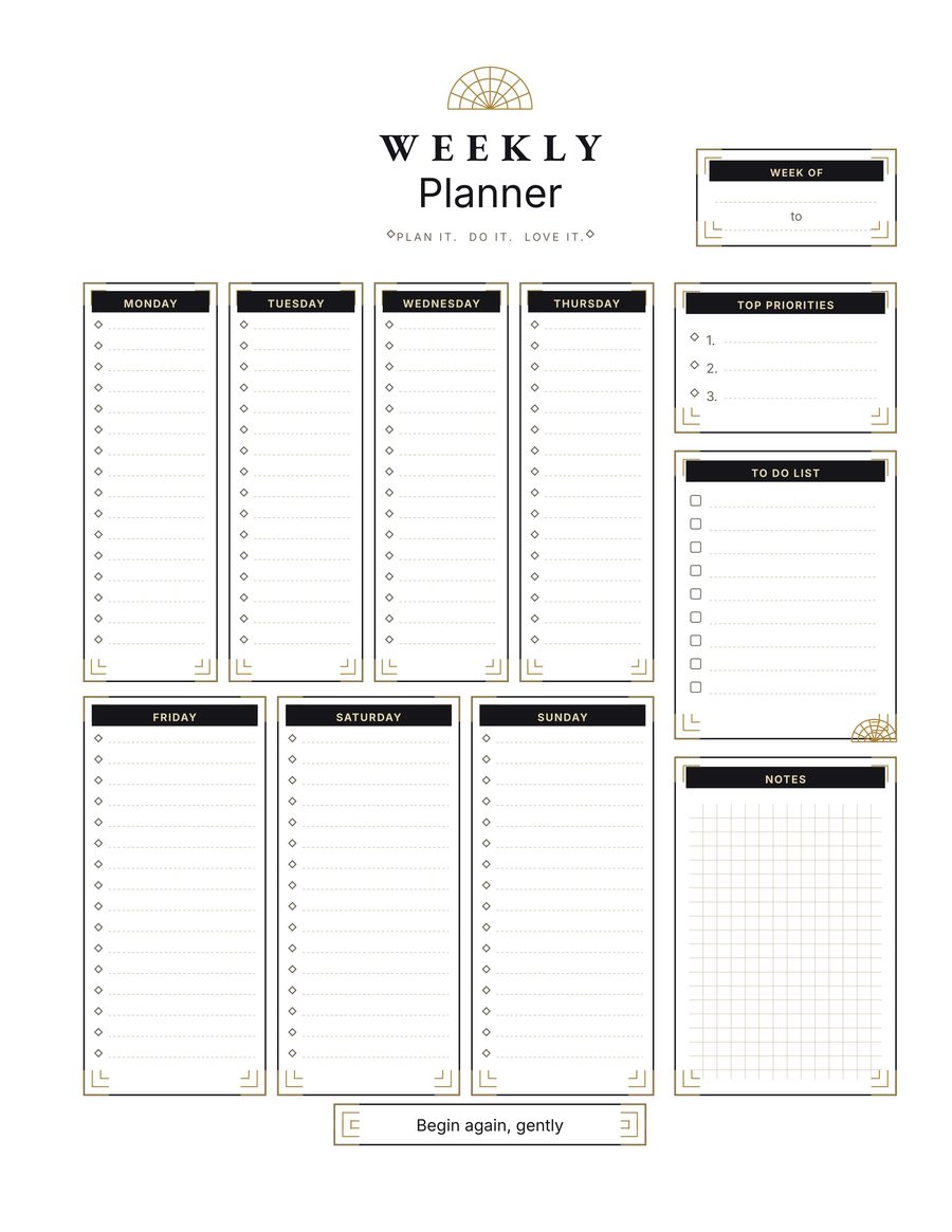 Planner page, real output